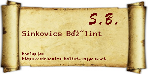 Sinkovics Bálint névjegykártya