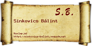 Sinkovics Bálint névjegykártya
