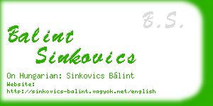 balint sinkovics business card